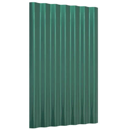 Roof Panels 12 pcs Galvanized Steel Green 23.6"x14.2