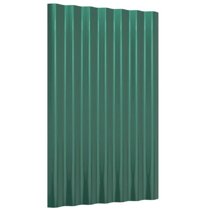 Roof Panels 36 pcs Galvanized Steel Green 23.6"x14.2