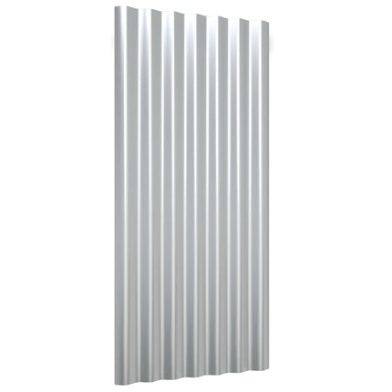 Roof Panels 12 pcs Galvanized Steel Silver 31.5"x14.2
