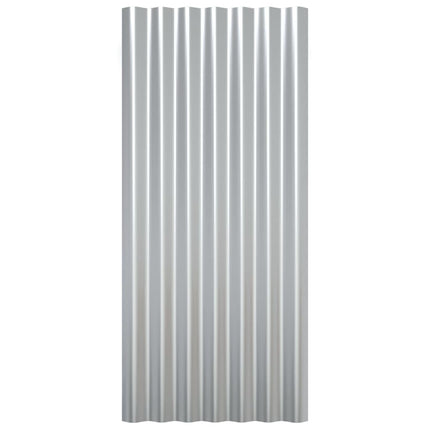 Roof Panels 12 pcs Galvanized Steel Silver 31.5"x14.2