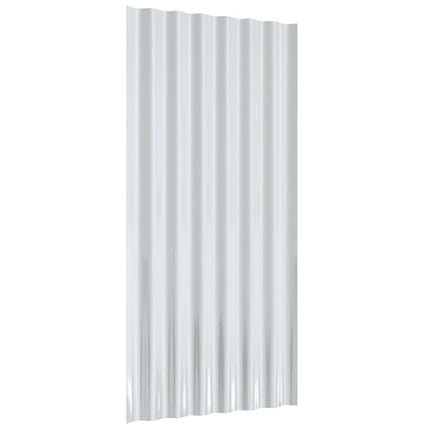 Roof Panels 12 pcs Galvanized Steel Silver 31.5"x14.2