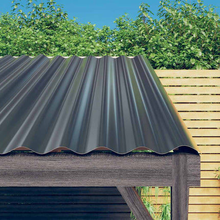 Roof Panels 12 pcs Galvanized Steel Anthracite 39.4"x14.2