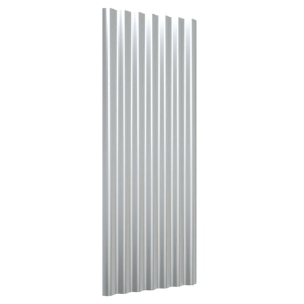 Roof Panels 12 pcs Galvanized Steel Silver 39.4"x14.2