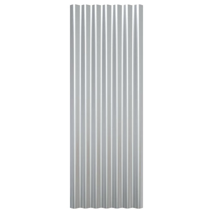 Roof Panels 12 pcs Galvanized Steel Silver 39.4"x14.2