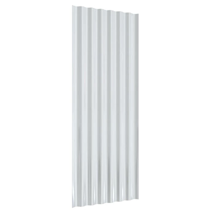 Roof Panels 12 pcs Galvanized Steel Silver 39.4"x14.2