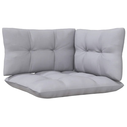 2-Seater Patio Sofa with Gray Cushions Solid Pinewood
