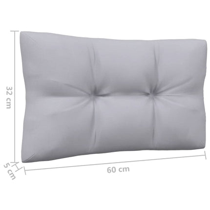 3-Seater Patio Sofa with Gray Cushions Solid Pinewood