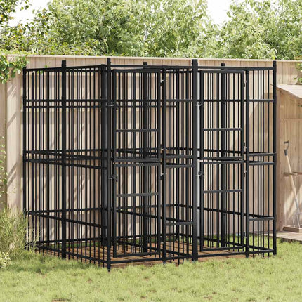 Outdoor Dog Kennel Steel 39.7 ft²