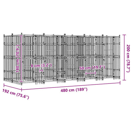 Outdoor Dog Kennel Steel 99.2 ft²