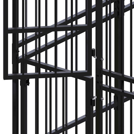 Outdoor Dog Kennel with Roof Steel 99.2 ft²