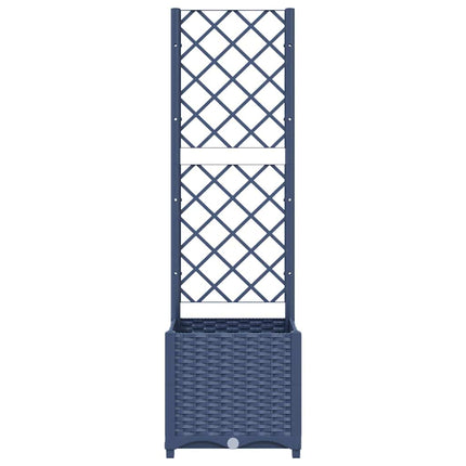 Garden Planter with Trellis Blue Grey 15.7x15.7x53.5" PP