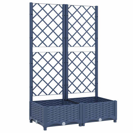 Garden Planter with Trellis Blue Grey 31.5x15.7x47.8" PP