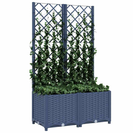 Garden Planter with Trellis Blue Grey 31.5x15.7x53.5" PP