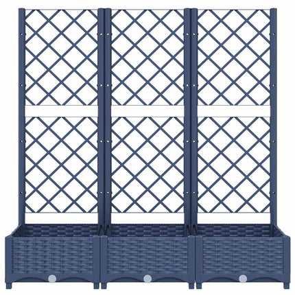 Garden Planter with Trellis Blue Gray 47.2"x15.7"x47.8" PP
