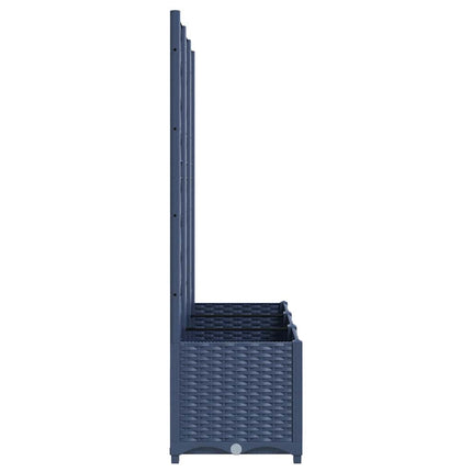 Garden Planter with Trellis Blue Gray 47.2"x15.7"x53.5" PP