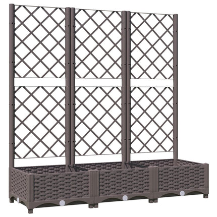 Garden Planter with Trellis Brown 47.2x15.7x47.8" PP