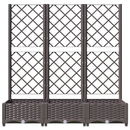 Garden Planter with Trellis Brown 47.2x15.7x47.8" PP