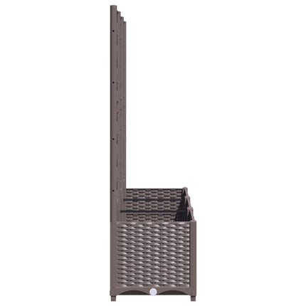 Garden Planter with Trellis Brown 47.2x15.7x53.5" PP
