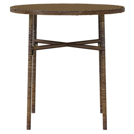 3 Piece Patio Dining Set Poly Rattan Brown