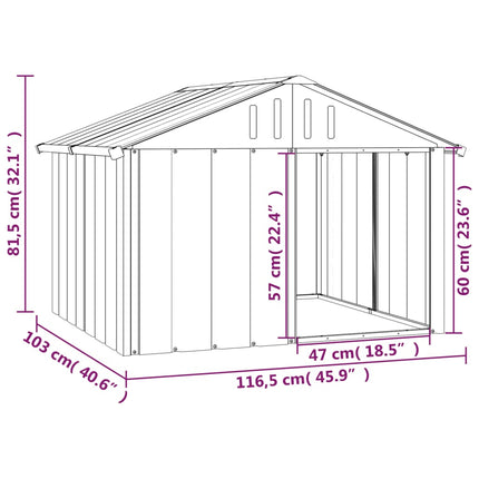 Dog House Anthracite 45.9"x40.6"x32.1" Galvanized Steel