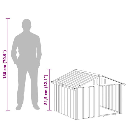 Dog House Anthracite 45.9"x40.6"x32.1" Galvanized Steel