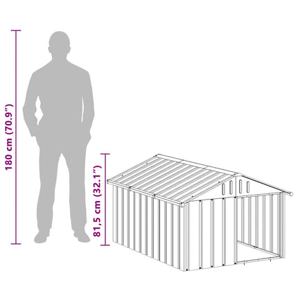 Dog House Anthracite 45.9"x60.2"x32.1" Galvanized Steel
