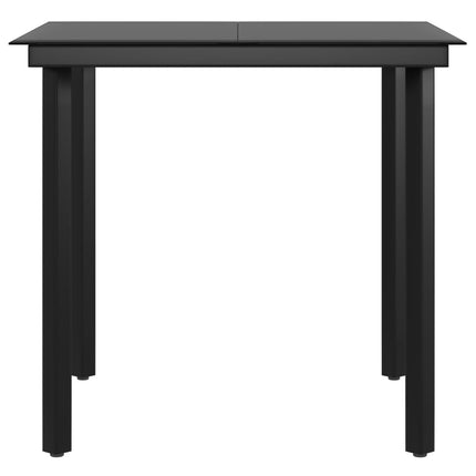 3 Piece Patio Dining Set with Cushions Gray and Black