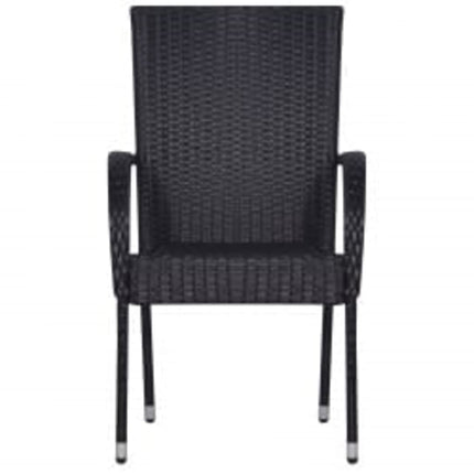 3 Piece Patio Dining Set Black