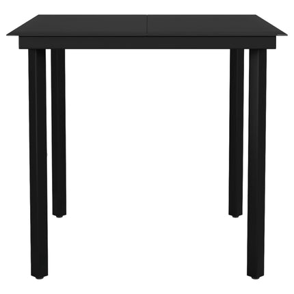 5 Piece Patio Dining Set with Cushions Black