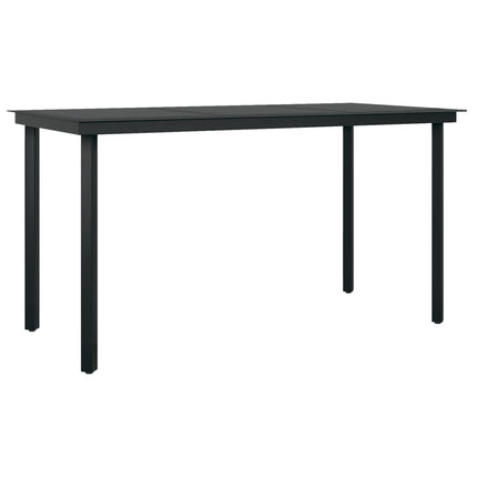5 Piece Patio Dining Set with Cushions Black