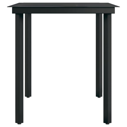 5 Piece Patio Dining Set with Cushions Black