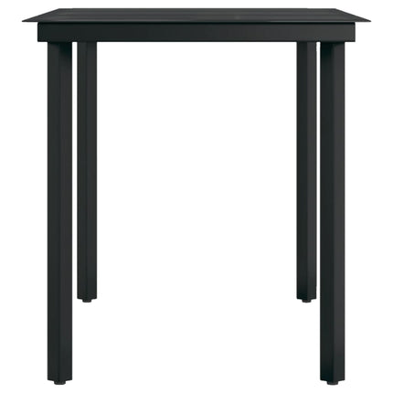 7 Piece Patio Dining Set with Cushions Black