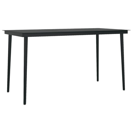 5 Piece Patio Dining Set with Cushions Black