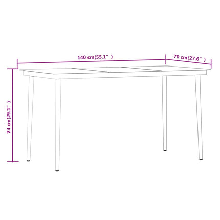 5 Piece Patio Dining Set with Cushions Black