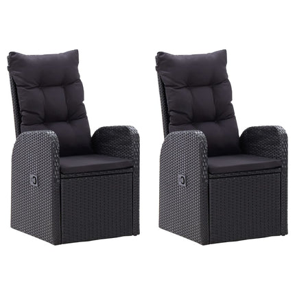 5 Piece Patio Dining Set with Cushions Black