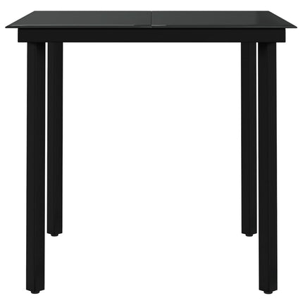 5 Piece Patio Dining Set with Cushions Black