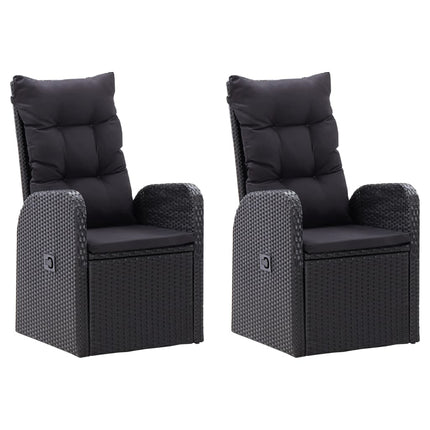 5 Piece Patio Dining Set with Cushions Black