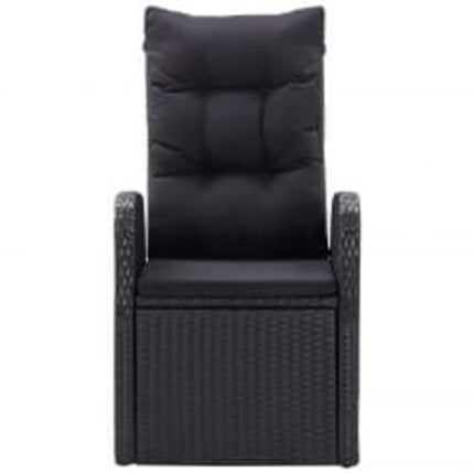 5 Piece Patio Dining Set with Cushions Black