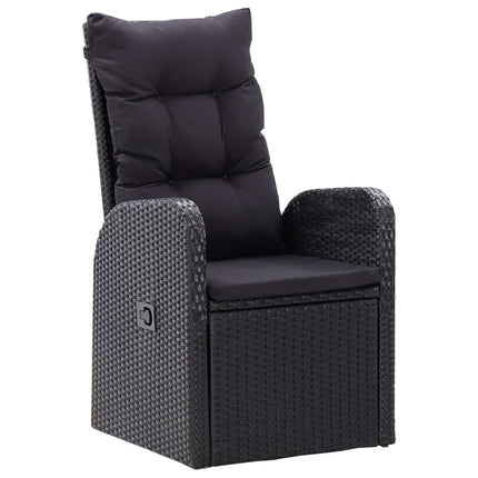 7 Piece Patio Dining Set with Cushions Black