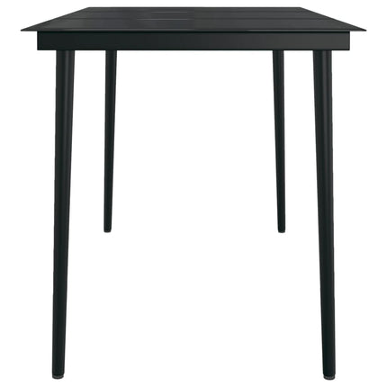 5 Piece Patio Dining Set with Cushions Black