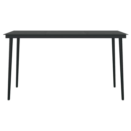 7 Piece Patio Dining Set with Cushions Black