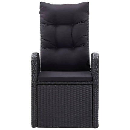 7 Piece Patio Dining Set with Cushions Black
