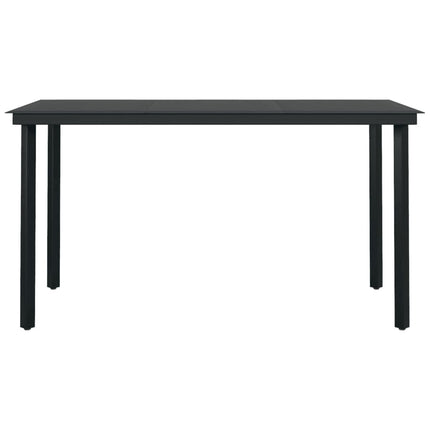 7 Piece Patio Dining Set with Cushions Black