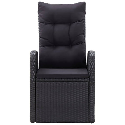 7 Piece Patio Dining Set with Cushions Black