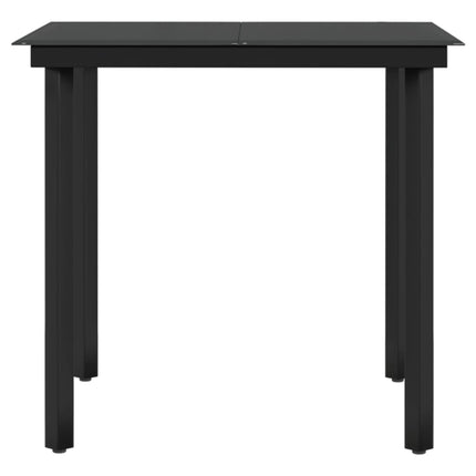 5 Piece Patio Dining Set with Cushions Black