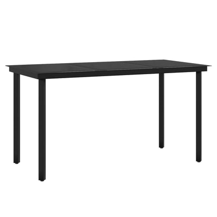 5 Piece Patio Dining Set with Cushions Black