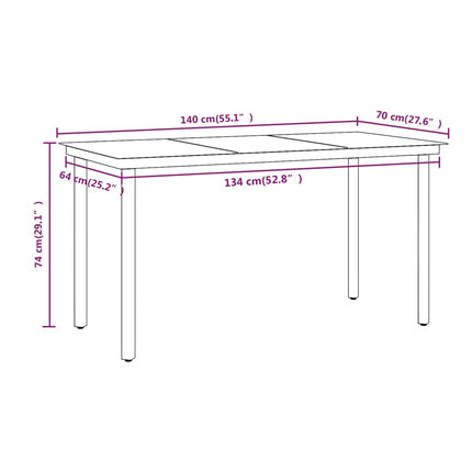 7 Piece Patio Dining Set with Cushions Black