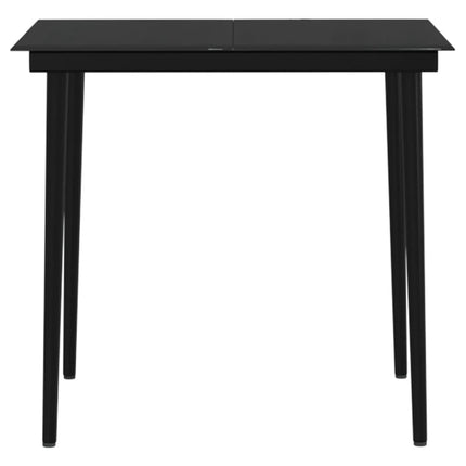 5 Piece Patio Dining Set with Cushions Black