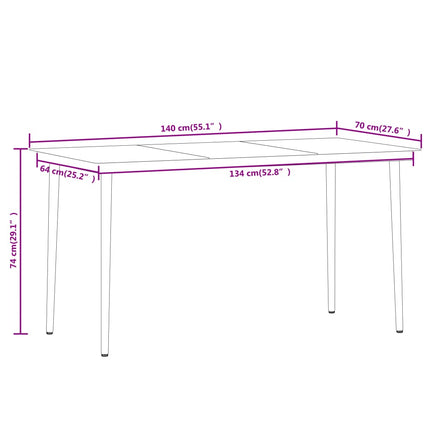 7 Piece Patio Dining Set Black