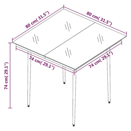 5 Piece Patio Dining Set Light Gray